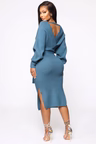 Mona Sweater Midi Dress – Dusty Blue - Image 7